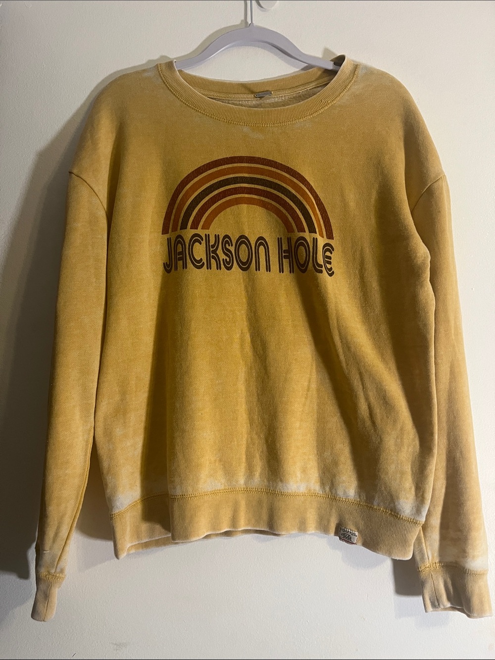 Jackson Hole Lg Mustard Yellow Crewneck Sweatshirt
